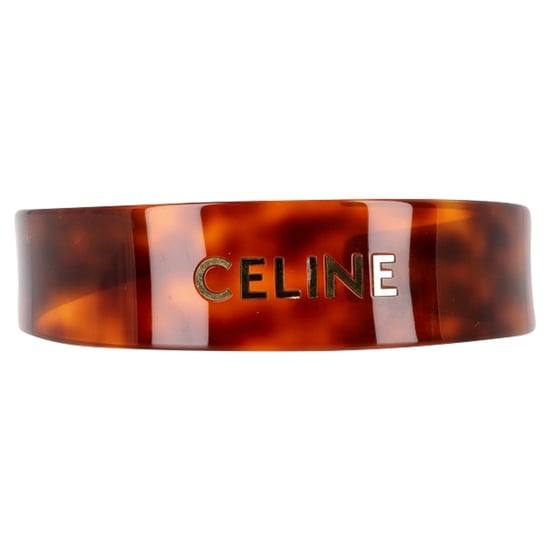 Celine Sköldpadds Hårband med Logotyp i Brunt Acetat - Image 1