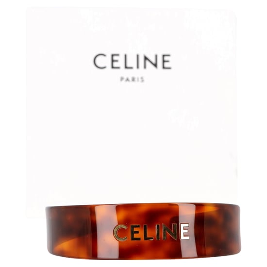 Celine Sköldpadds Hårband med Logotyp i Brunt Acetat - Image 2