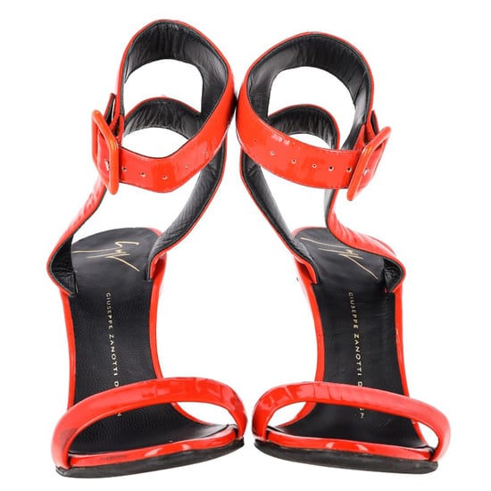 Giuseppe Zanotti Hög Ankelrem Sandalstövletter i Röd Lackläder - Image 2