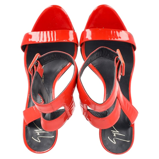 Giuseppe Zanotti Hög Ankelrem Sandalstövletter i Röd Lackläder - Image 3