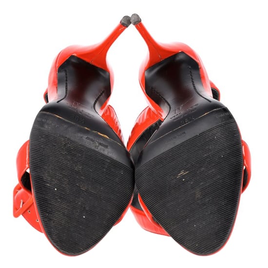 Giuseppe Zanotti Hög Ankelrem Sandalstövletter i Röd Lackläder - Image 6