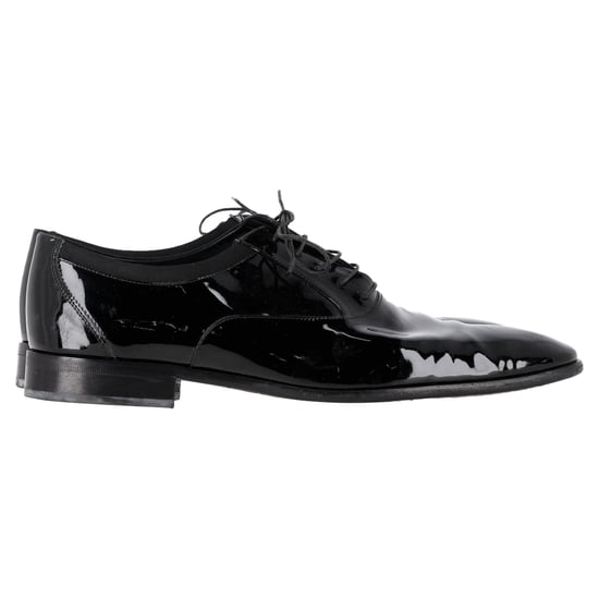 Salvatore Ferragamo Lace-Up Oxford Shoes in Black Patent Leather - Image 1