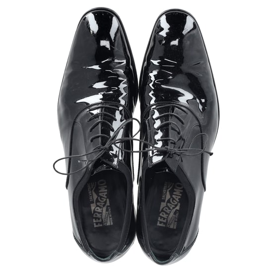Salvatore Ferragamo Lace-Up Oxford Shoes in Black Patent Leather - Image 3