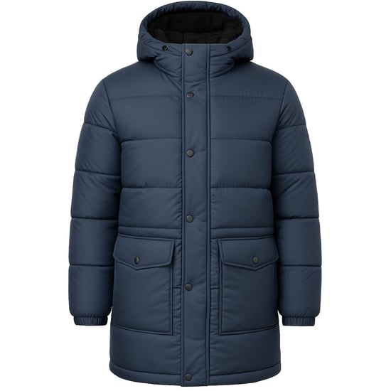 Hunter Interpid Mens Navy Long Puffer Coat - Image 1