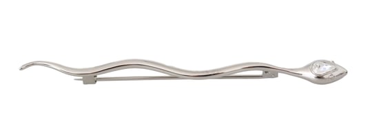 Silverbrons kristallspilla ormsmycke för män - Image 1