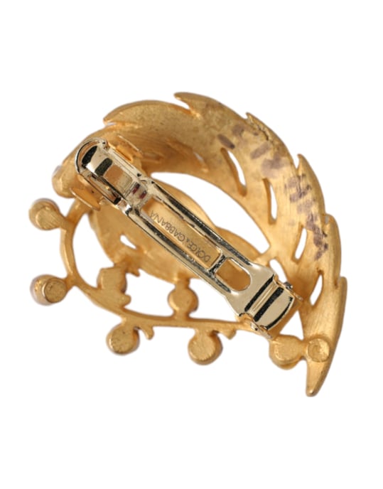 Guldmässingsblad Smyckad Broche Hårnål - Image 2