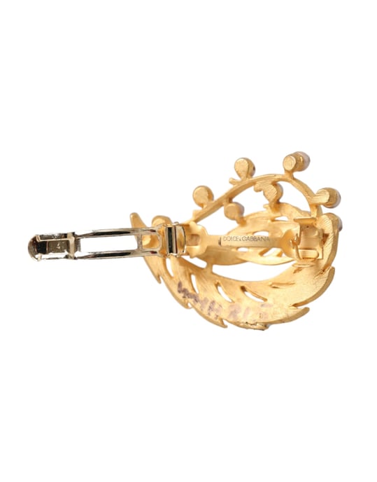 Guldmässingsblad Smyckad Broche Hårnål - Image 3