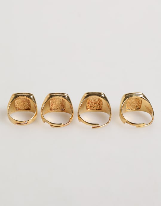 Gouden Tonen Messing JAZZ Letterset 4 Stuks Verstelbare Ring - Image 3