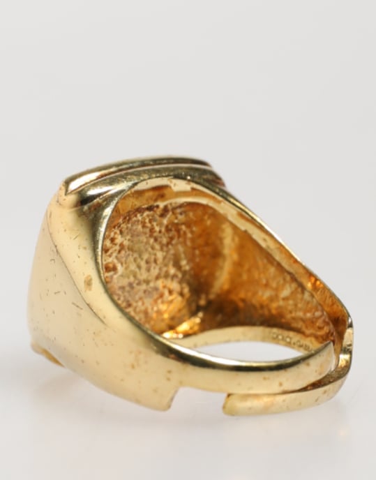 Gouden Kleur Echte Messing Zwarte Emaille 'J' Verstelbare Ringen - Image 3