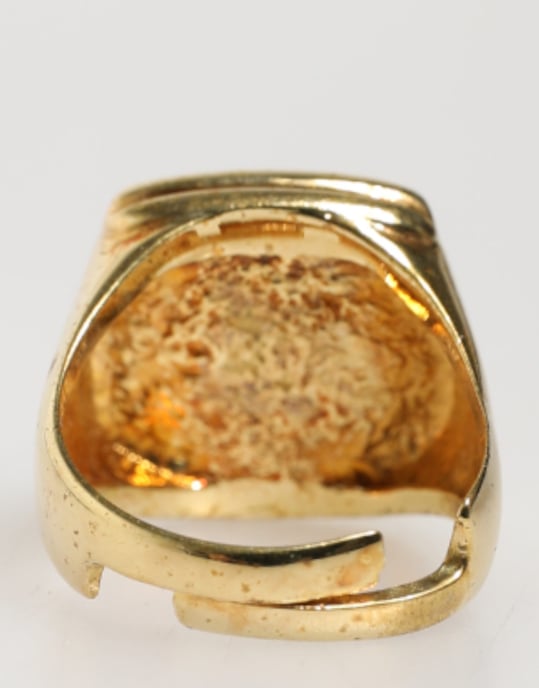 Gouden Kleur Echte Messing Zwarte Emaille 'J' Verstelbare Ringen - Image 4