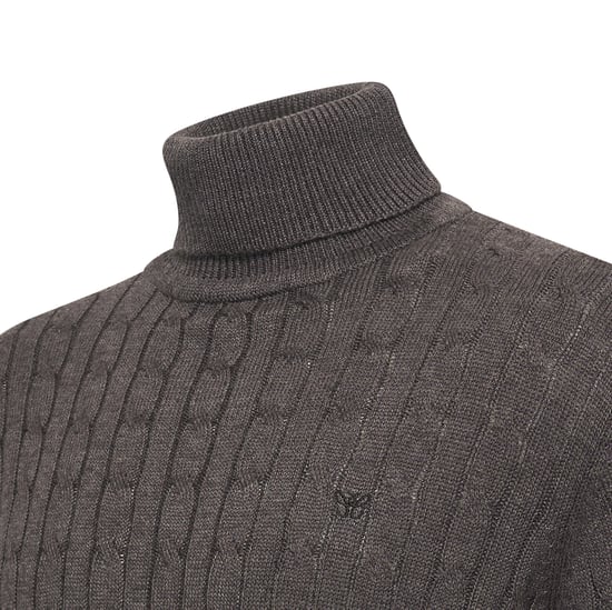 Cappuccino Italia Trui Aosta Cable Pullover Grijs - Image 2