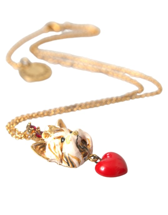 Gouden Messing Ketting Hond Hart Hanger Hanger Ketting - Image 4