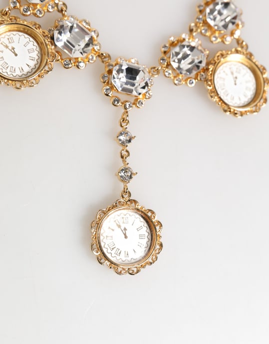 Guld Crystal Klocka Hänge Uttal Smycke Halsband - Image 2