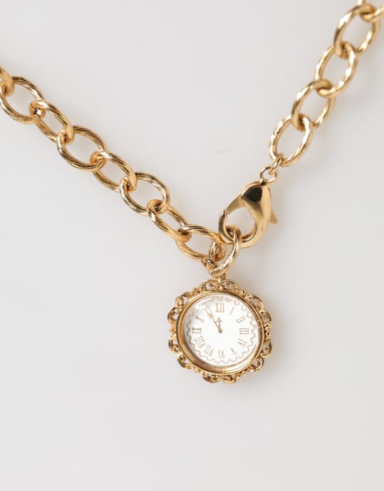 Guld Crystal Klocka Hänge Uttal Smycke Halsband - Image 3