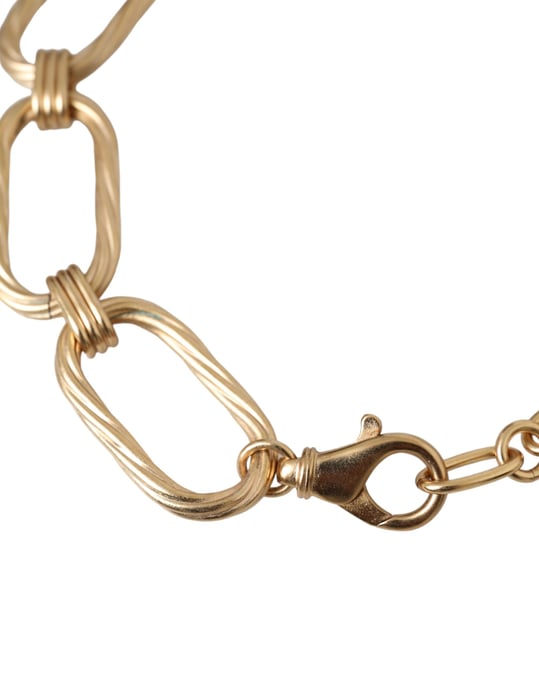 Gouden Toon Messing Grote Schakel Ketting Sieraad Halsketting - Image 2