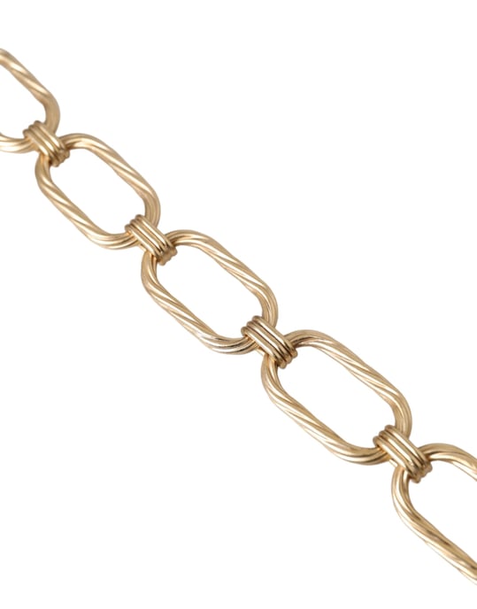 Gouden Toon Messing Grote Schakel Ketting Sieraad Halsketting - Image 3