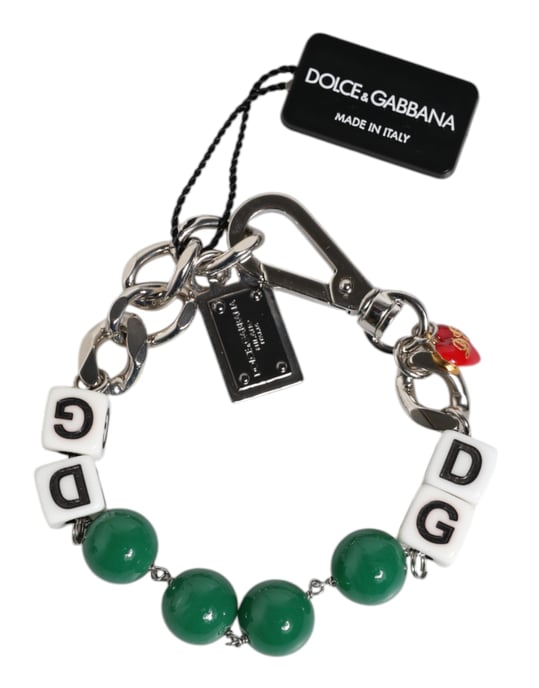 Zilverkleurige Messing Kralen Dobbelsteen Logo Versier Charm Armband - Image 2