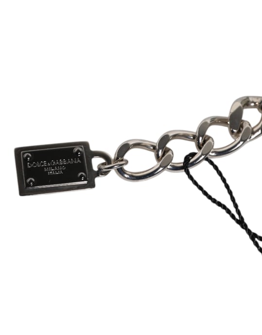 Zilverkleurige Messing Kralen Dobbelsteen Logo Versier Charm Armband - Image 4