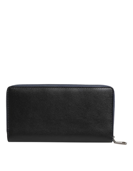 Zwarte Blauwe Exotische Leren Heren Continental Clutch Portemonnee - Image 3