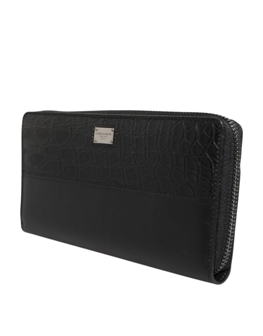 Zwart Leren Logo Plaque Zip Around Continental Portemonnee - Image 2