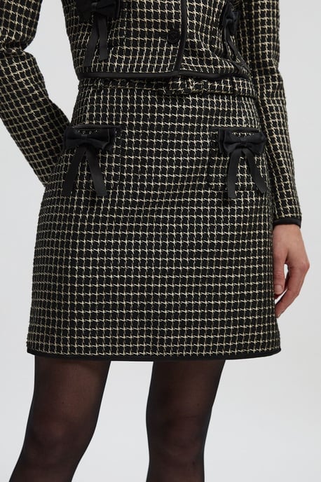 Tall Tailored Tweed Bow Detail Mini Skirt - Image 2