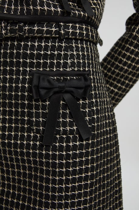 Tall Tailored Tweed Bow Detail Mini Skirt - Image 3