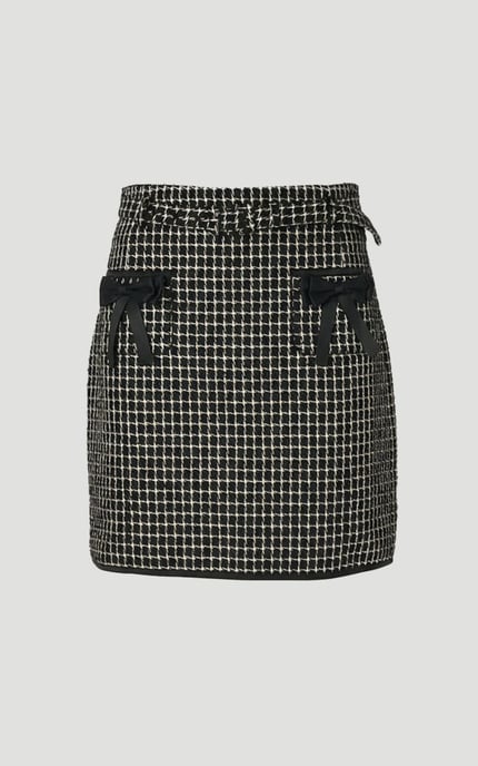 Tall Tailored Tweed Bow Detail Mini Skirt - Image 4