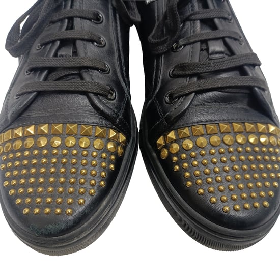 Gucci California Studded Low-Top Sneakers in Black Leather - Image 3