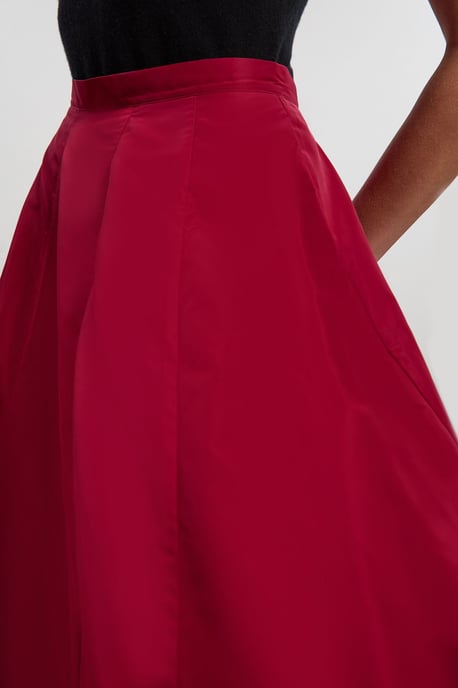 Tall Drama Taffeta Rosette Woven Midi Skirt - Image 3