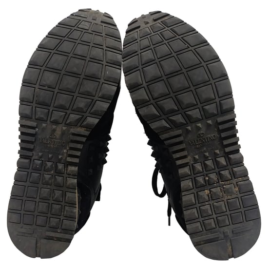 Valentino Garavani Rockrunner Lage Sneakers in Zwart Cali Leer - Image 6