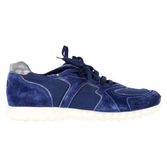 Valentino Garavani Soul AM Sneakers in Navy Blue Suede and Mesh - Image 1