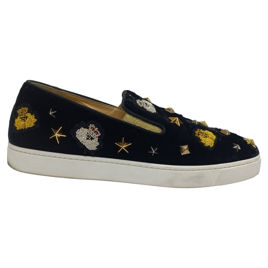 Christian Louboutin Miss Academy Slip-On Sneakers in Black Velvet - Image 1