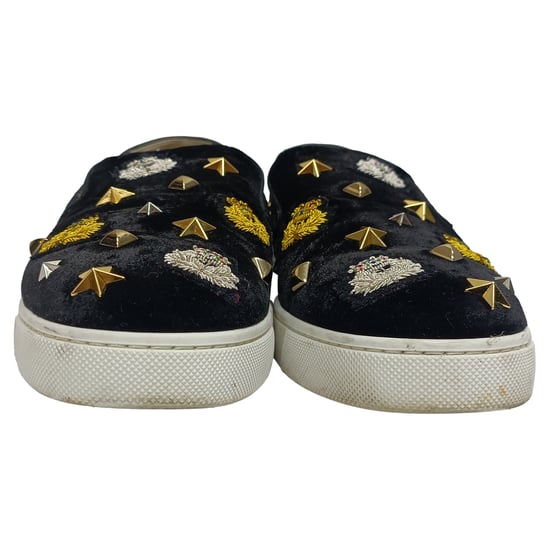 Christian Louboutin Miss Academy Slip-On Sneakers in Black Velvet - Image 4