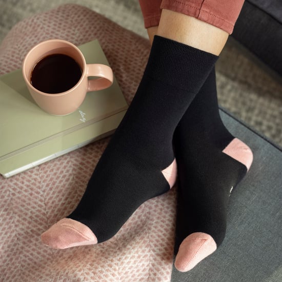 6 Pack Ladies Non Elastic Loose Top Patterned Cotton Rich Socks - Image 4