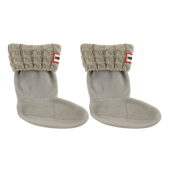 Hunter 6-Stitch Cable Kids Grey Boot Socks - Image 1