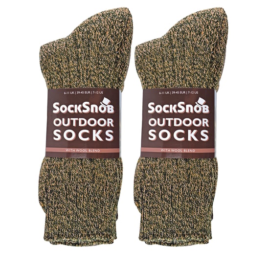 6 Pack Mens Thick Warm Wool Blend Hiking Socks - Image 2