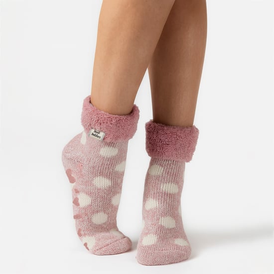 Damens Kramiga Fluffiga Sängstrumpor med Fjäderkanter - Image 3