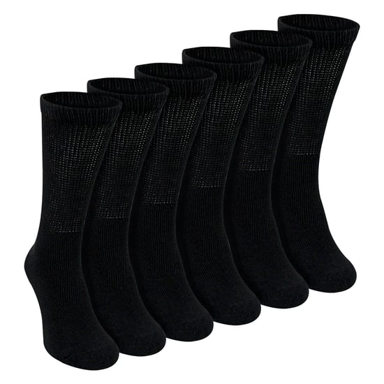 6 Pairs Mens Cotton Diabetic Socks - Soft Non Binding Everyday Comfort Socks - Image 1