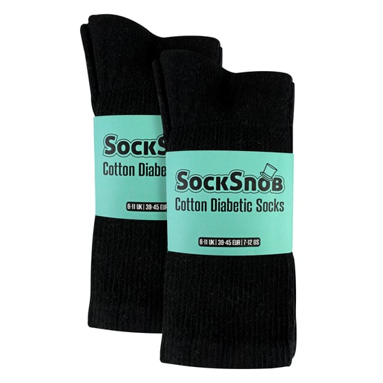 6 Pairs Mens Cotton Diabetic Socks - Soft Non Binding Everyday Comfort Socks - Image 2