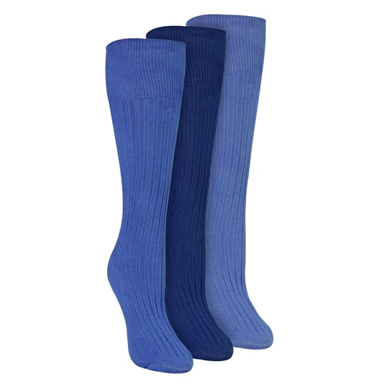 Ladies 3 Pack Knee High 100% Cotton Soft Breathable Socks - Image 1
