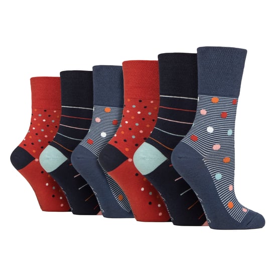 6-Pack Dames Niet-Elasticiteit Losse Top Patroon Katoenrijke Sokken - Image 1