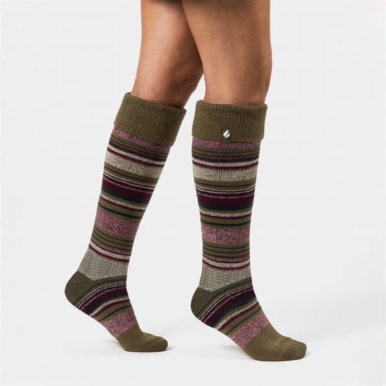 Kvinnors termiska långa gumm stövlsockor med mjukt borstad foder - Image 3