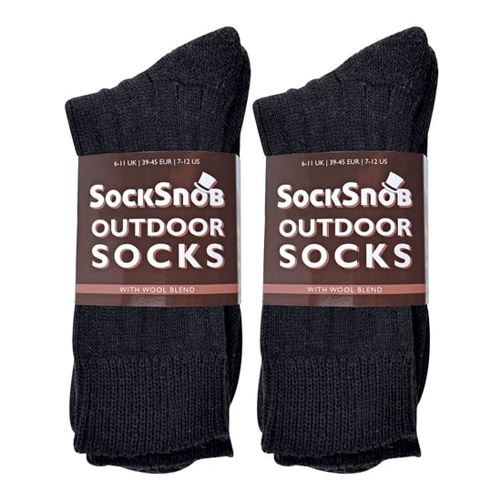 6 Pack Mens Thick Warm Wool Blend Hiking Socks - Image 2