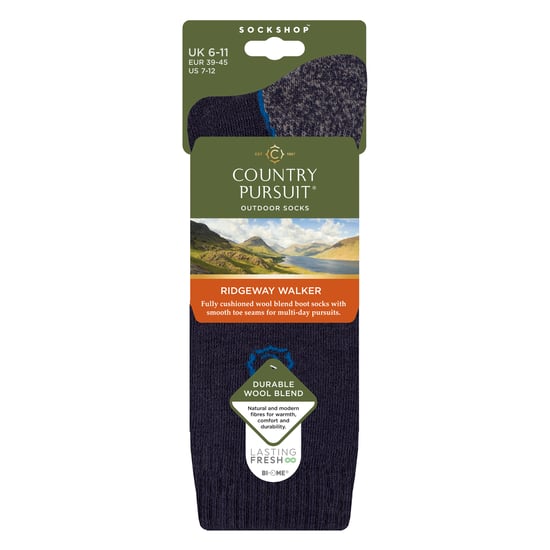 Mens Wool Blend Cushioned Walker Socks for Hiking & Outdoor Comfort - Image 2