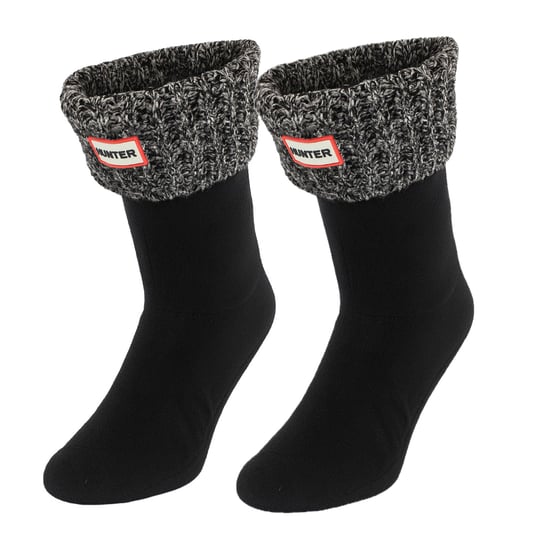 Hunter Orginal Waffle Short Black/Grey Boot Socks - Image 1