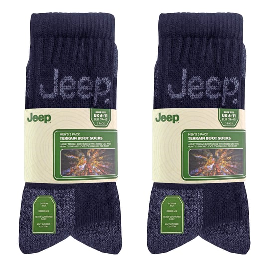 6 Pairs Mens Luxury Cushioned Cotton Hiking Socks - Image 2