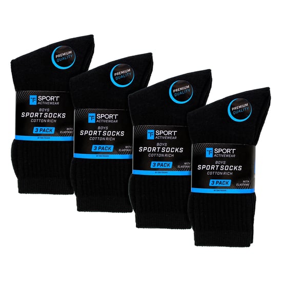 12 Pack Boys Breathable Cotton Sport Socks - Image 2