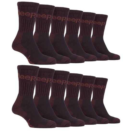 12 Pairs Mens Luxury Cushioned Cotton Hiking Socks - Image 1