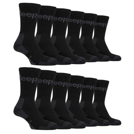 12 Pairs Mens Luxury Cushioned Cotton Hiking Socks - Image 1