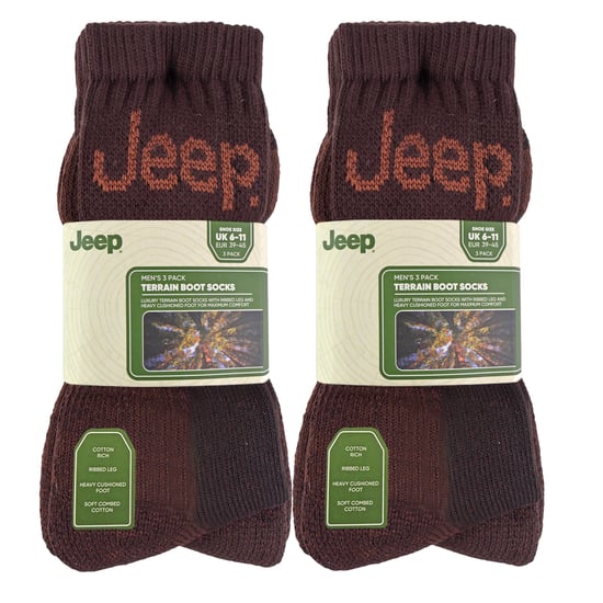 6 Pairs Mens Luxury Cushioned Cotton Hiking Socks - Image 2